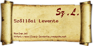 Szőllősi Levente névjegykártya